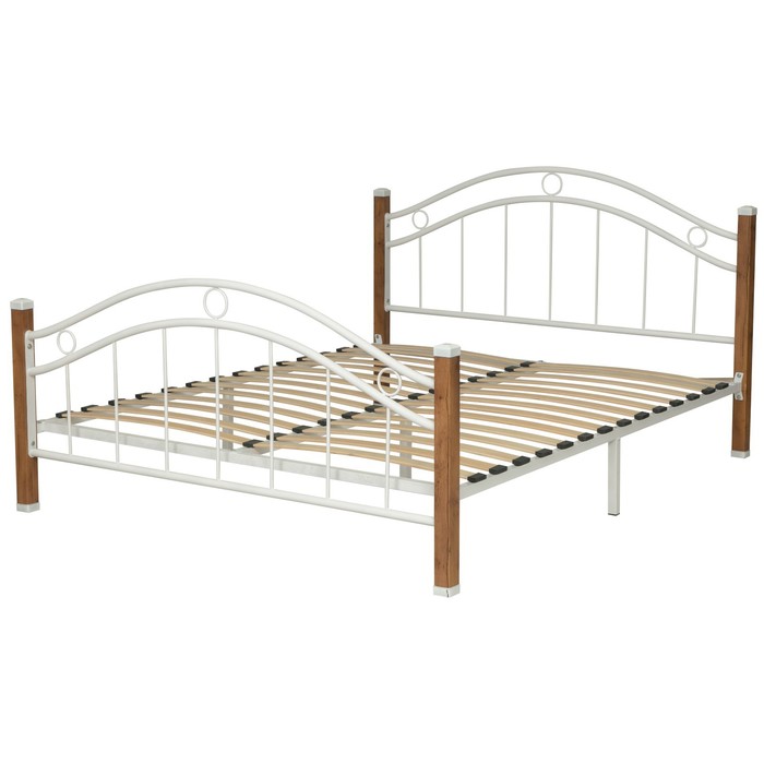 Кровать двуспальная «Скарлетт», 1600×2000 мм, цвет таксония / металл белый