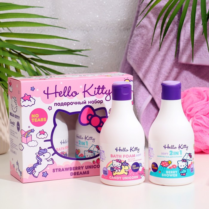 Подарочный набор Hello Kitty "Strawberry Unicorn Dreams", 2*250 мл - Фото 1