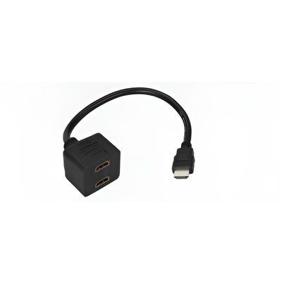 Переходник REXANT  HDMI (m) - 2xHDMI (f), черный
