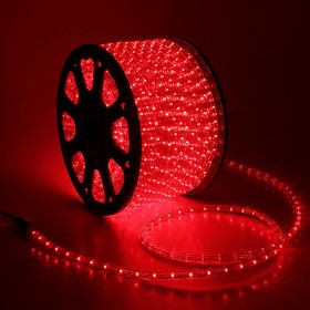 УЦЕНКА Световой шнур Luazon Lighting 13 мм, IP65, 100 м, 36 LED/м, 220 В, 3W, чейзинг, свечение красное