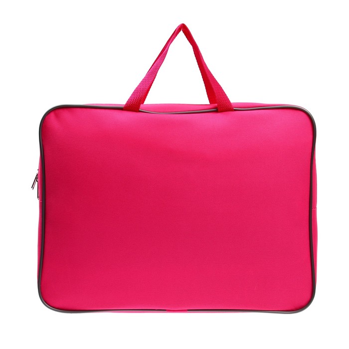 Папка с ручками А4, 360 х 270 х 80 мм, текстильная, внутренний карман, розовая 1Ш48 - Фото 1