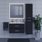 Тумба с раковиной Uperwood Foster 80 см, подвесная, черная - Фото 6