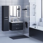 Тумба с раковиной Uperwood Foster 80 см, подвесная, черная - Фото 7