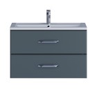 Тумба с раковиной Uperwood Foster 80 см, подвесная, серый графит - Фото 11