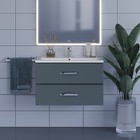 Тумба с раковиной Uperwood Foster 80 см, подвесная, серый графит - Фото 5