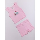 Комплект для девочки: майка, шорты, рост 146 см, цвет розовый - фото 110637290