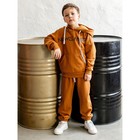 Комплект для мальчика «Пит»: худи, брюки, рост 104 см, цвет охра - фото 108809330