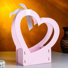 Кашпо деревянное-сердце "Dream", 24х10х27,5 см, дуб, розовый - фото 22695138