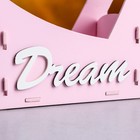 Кашпо деревянное-сердце "Dream", 24х10х27,5 см, дуб, розовый - фото 22695140