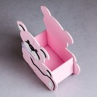 Кашпо деревянное "Мишутка" малый, 13,5х7х16,5 см, дуб, розовый - фото 22820105