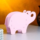 Кашпо деревянное "Слоник" малый , 19х7х14 см, дуб, розовый - фото 22695150