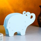 Кашпо деревянное "Слоник" малый , 19х7х14 см, дуб, голубой - фото 24588929