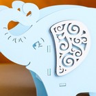 Кашпо деревянное "Слоник" малый , 19х7х14 см, дуб, голубой - фото 24588931