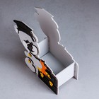 Кашпо деревянное "Мишка Школьник", 17х8х17 см, дуб, серый - фото 22695163