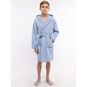 Халат для мальчика, рост 128 см, цвет голубой