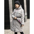 Пальто для девочки «Кэтрин», рост 128 см, цвет серый - фото 108811034