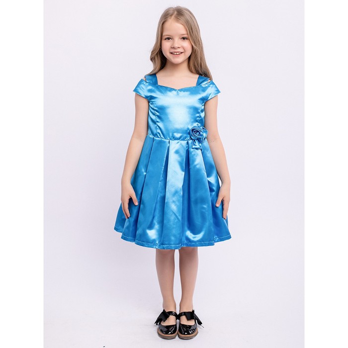 Платье для девочки «Регина», рост 134 см, цвет лазурный