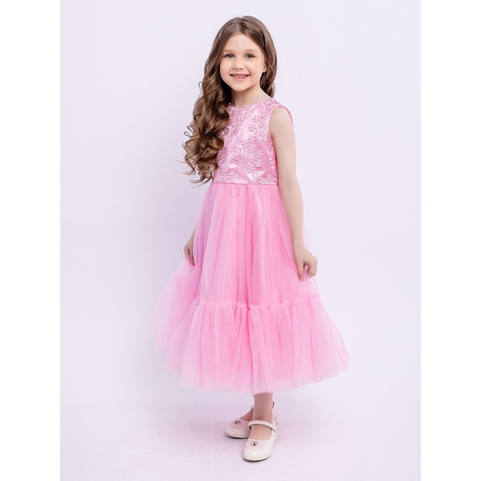 Платье для девочки «Алиса», рост 122 см, цвет светло-розовый