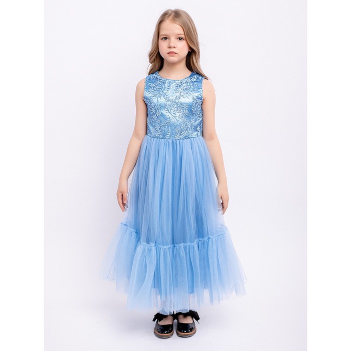 Платье для девочки «Алиса», рост 128 см, цвет голубой