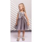 Платье для девочки «Паула», рост 110 см, цвет серо-розовый - фото 109409125