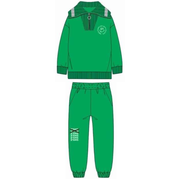 Спортивный костюм для мальчика, рост 110 см, цвет зелёный