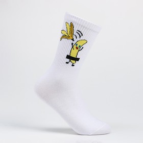Носки "Банан без кожуры" , цвет белый, размер 36-40
