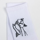 Носки "Кот с пальцем", цвет белый, размер 36-40 - фото 24479158