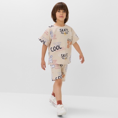 Костюм для мальчика (футболка и шорты) KAFTAN: Graffiti, размер 32 (110-116 см)