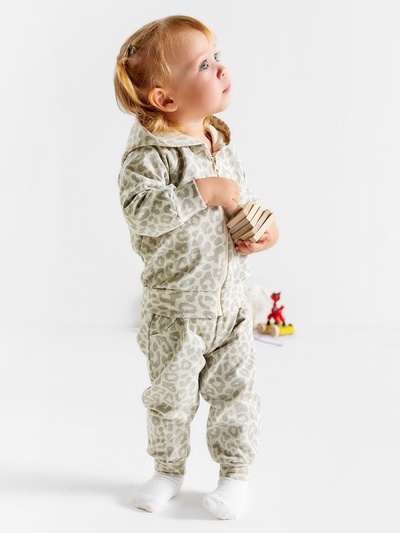 Костюм для девочки (толстовка, брюки) «Крошка Я» Leo baby, рост 74-80 см