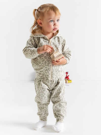 Костюм для девочки (толстовка, брюки) «Крошка Я» Leo baby, рост 92-98 см