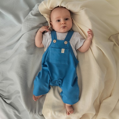 Костюм детский (футболка, комбинезон) «Крошка Я» BASIC LINE, рост 74-80 см, синий