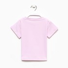 Футболка детская в полоску KAFTAN Basic line, размер 30 (98-104 см), розовый/белый - Фото 7