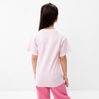 Футболка детская в полоску KAFTAN Basic line, размер 32 (110-116 см), розовый/белый - Фото 3