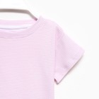 Футболка детская в полоску KAFTAN Basic line, размер 34 (122-128 см), розовый/белый - Фото 6
