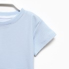 Футболка детская в полоску KAFTAN "Basic line", р.30 (98-104 см), голубой/белый 9589172 - фото 10528113