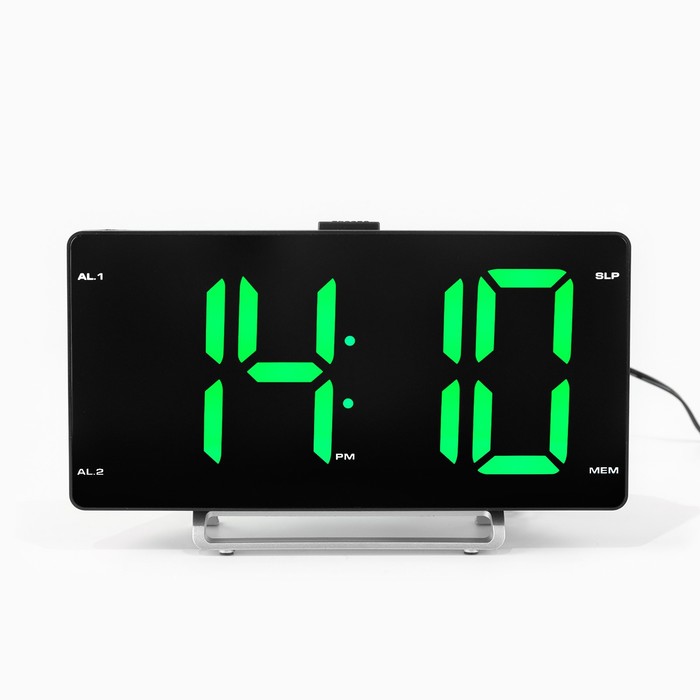 Часы электронные настольные, с будильником, FM радио, USB - Фото 1