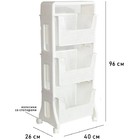 Этажёрка SUPRA RS-F095401, 96х40х26 см, 3-х ярусная, белый - Фото 2