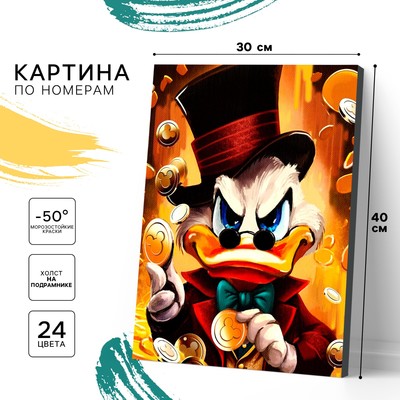 Картина по номерам на подрамнике «Скрудж» 30×40 см, Микки Маус