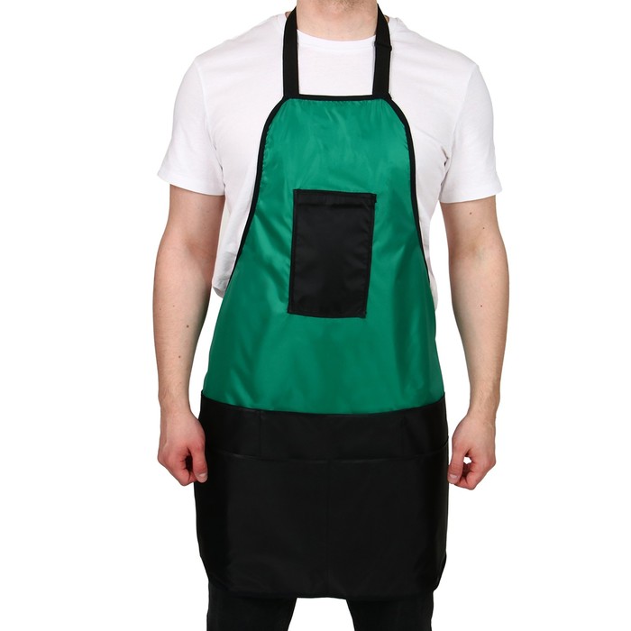 Фартук для инструментов, семь карманов, зелёно-чёрный, Greengo - Фото 1