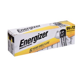 Батарейка алкалиновая Energizer Industrial, 6LR61-12BOX, 9В, крона, набор, 12 шт. 9699567