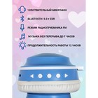 Детские наушники AIWA AW024, беспроводные, накладные, микрофон, 400 мАч, голубые - фото 51327826