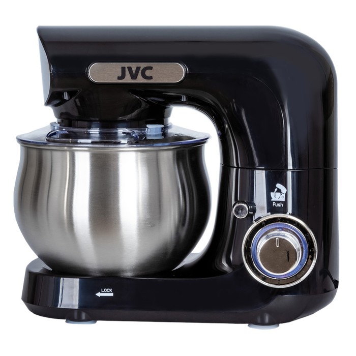 Миксер jvc JK-MX401, планетарный, 1300 Вт, 4 л, 6 скоростей, 3 насадки, чёрный - фото 51358717