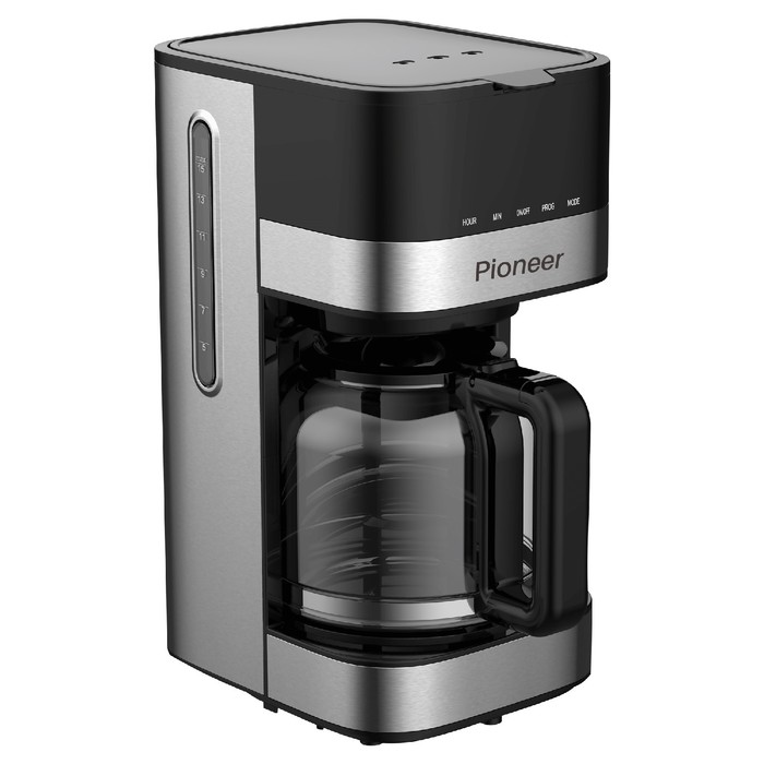 Кофеварка Pioneer CM052D, капельная, 900 Вт, 1.5 л, серебристый с чёрным
