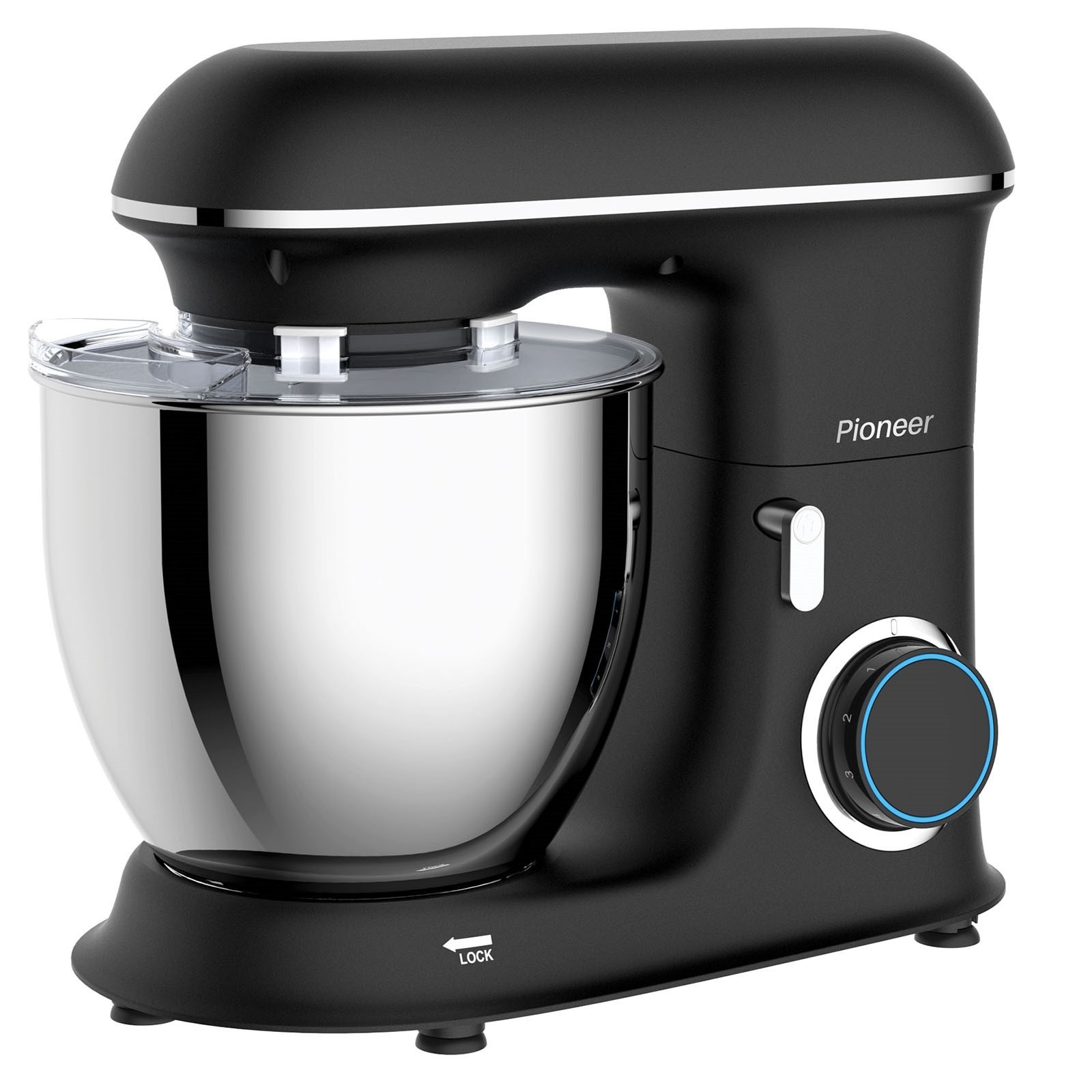 Миксер планетарный Pioneer MX328, 1400 Вт, 6.5 л, 6 скоростей, чёрный ...