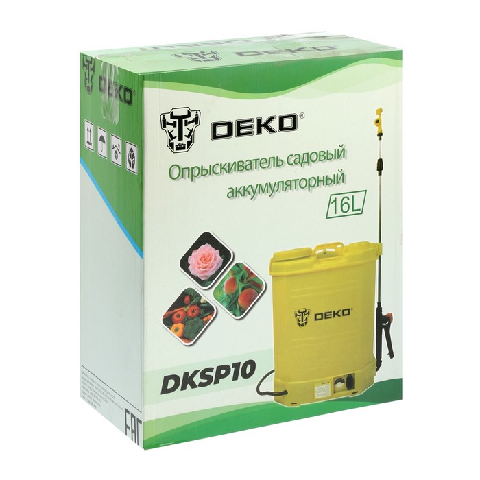 Опрыскиватель садовый DEKO DKSP10, аккумуляторный, 12 В, 16 л - фото 1888612345