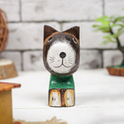 Сувенир "Кошка сидячая в зеленом" 12 см  албезия - Фото 2