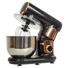 Миксер jvc JK-MX515, планетарный, 1000 Вт, 5 л, 6 скоростей, 3 насадки, чёрный с золотом - фото 51339948