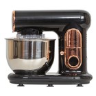 Миксер jvc JK-MX515, планетарный, 1000 Вт, 5 л, 6 скоростей, 3 насадки, чёрный с золотом - фото 51339949