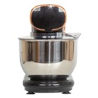 Миксер jvc JK-MX515, планетарный, 1000 Вт, 5 л, 6 скоростей, 3 насадки, чёрный с золотом - фото 51339950