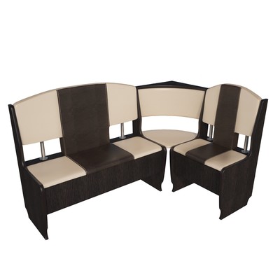 Кухонный уголок София стандарт, 1500х1000х880, Венге/кожзам бежевый/Графит